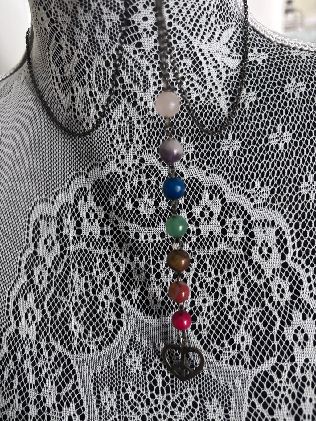 Multicolor Beaded Heart Pendant Necklace - Women Jewelry